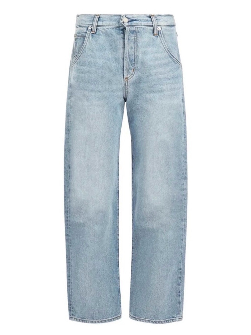 Daily Blue Mantra Wide Barrel Jeans Lake Womens Size 27 Light Washed Blue Faded